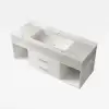 Modern 90 cm Floating Single Bathroom Vanity with Sink, Sintered Stone Top – White