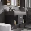 Modern 100 cm Floating Single Bathroom Vanity with Sink, Sintered Stone Top