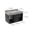 Modern 90 cm Floating Single Bathroom Vanity with Sink, Sintered Stone Top – Concrete Grey – Black