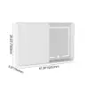 LED Medicine Cabinet Wall-mounted Bathroom Mirror Matte White 1200mm