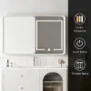 LED Medicine Cabinet Wall-mounted Bathroom Mirror Matte White 1200mm
