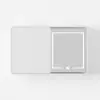 LED Medicine Cabinet Wall-mounted Bathroom Mirror Matte White 1200mm