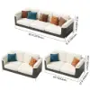 Vertex Modern Leather 3-Piece Living Room Sofa Set – AUD-H1739