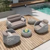 Cocaro Outdoor 27" Propane Smokeless Round Fire Pit Table in Gray