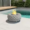 Cocaro Outdoor 27" Propane Smokeless Round Fire Pit Table in Gray