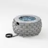 Cocaro Outdoor 27" Propane Smokeless Round Fire Pit Table in Gray