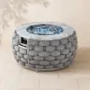Cocaro Outdoor 27" Propane Smokeless Round Fire Pit Table in Gray