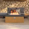 Tevara Outdoor 100 cm Propane Smokeless Rectangular Fire Pit Table in Grey