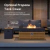 Tevara Outdoor 100 cm Propane Smokeless Rectangular Fire Pit Table in Grey