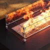 Tevara Outdoor 100 cm Propane Smokeless Rectangular Fire Pit Table in Grey