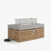 Tevara Outdoor 100 cm Propane Smokeless Rectangular Fire Pit Table in Grey