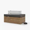 Tevara Outdoor 100 cm Propane Smokeless Rectangular Fire Pit Table in Grey