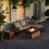 Tevara Outdoor 100 cm Propane Smokeless Rectangular Fire Pit Table in Grey