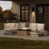 Tevara Outdoor 100 cm Propane Smokeless Rectangular Fire Pit Table in Grey