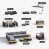 Tevara Outdoor 100 cm Propane Smokeless Rectangular Fire Pit Table in Grey