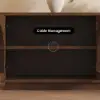 Arune 183 cm Arched Glass Doors TV Unit with Storage and LED – Walnut Stand