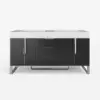 Aro 59" Freestanding Double Bathroom Vanity with Sink, Sintered Stone Top – Black – AUD-H1745