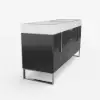 Aro 59" Freestanding Double Bathroom Vanity with Sink, Sintered Stone Top – Black – AUD-H1745