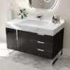 Aro 35-inch Freestanding Single Bathroom Vanity with Sink, Sintered Stone Top – Black – AUD-H1746