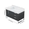 Aro 35-inch Freestanding Single Bathroom Vanity with Sink, Sintered Stone Top – Black – AUD-H1746