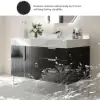 Aro 35-inch Freestanding Single Bathroom Vanity with Sink, Sintered Stone Top – Black – AUD-H1746