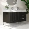 Aro 35-inch Freestanding Single Bathroom Vanity with Sink, Sintered Stone Top – Black – AUD-H1746