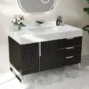 Aro 35-inch Freestanding Single Bathroom Vanity with Sink, Sintered Stone Top – Black – AUD-H1746