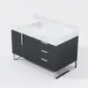 Aro 35-inch Freestanding Single Bathroom Vanity with Sink, Sintered Stone Top – Black – AUD-H1746