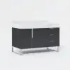 Aro 35-inch Freestanding Single Bathroom Vanity with Sink, Sintered Stone Top – Black – AUD-H1746