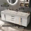 Aro 150 cm Floating Double Bathroom Vanity with Sink, Sintered Stone Top – White – Series