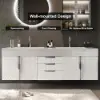 Aro 150 cm Floating Double Bathroom Vanity with Sink, Sintered Stone Top – White – Series