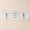 Aro 150 cm Floating Double Bathroom Vanity with Sink, Sintered Stone Top – White – Series