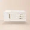 Aro 59" Freestanding Double Bathroom Vanity with Sink, Sintered Stone Top – White – Series Sinks