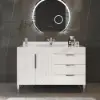 Aro 35-inch Freestanding Single Bathroom Vanity with Sink, Sintered Stone Top – White – AUD-H1750