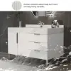 Aro 35-inch Freestanding Single Bathroom Vanity with Sink, Sintered Stone Top – White – AUD-H1750