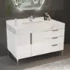 Aro 35-inch Freestanding Single Bathroom Vanity with Sink, Sintered Stone Top – White – AUD-H1750