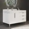 Aro 35-inch Freestanding Single Bathroom Vanity with Sink, Sintered Stone Top – White – AUD-H1750