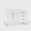 Aro 35-inch Freestanding Single Bathroom Vanity with Sink, Sintered Stone Top – White – AUD-H1750