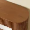 Oval Walnut Console Table with Waved Wood Top