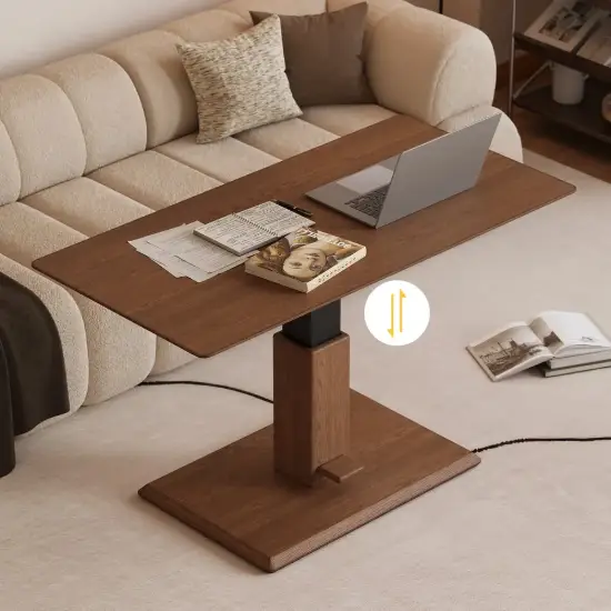 1200mm Walnut Lift-Top Height-Adjustable Coffee Table
