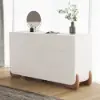 Curva 160 cm Boucle White 6-Drawer Dresser with Charging Station