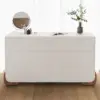 Curva 160 cm Boucle White 6-Drawer Dresser with Charging Station
