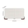 Curva 160 cm Boucle White 6-Drawer Dresser with Charging Station