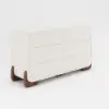 Curva 160 cm Boucle White 6-Drawer Dresser with Charging Station