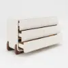 Curva 160 cm Boucle White 6-Drawer Dresser with Charging Station