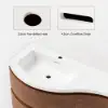 90 cm Floating Curved Bathroom Vanity Half-Circle Bathroom Cabinet Walnut