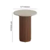 16" Faux Marble Side Table with Wood Base