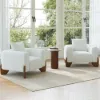 16" Faux Marble Side Table with Wood Base