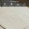 16" Faux Marble Side Table with Wood Base