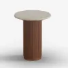 16" Faux Marble Side Table with Wood Base